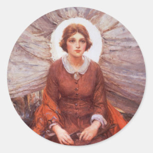Sticker Rond Western vintage, Madonna de la Prairie par Koerner
