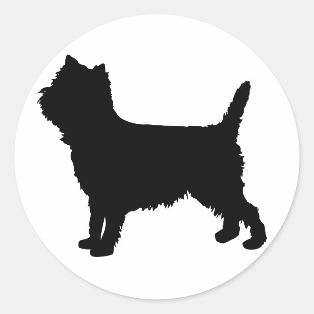 Sticker Rond Westie/ Cairn Terrier Silhouette (Devant)