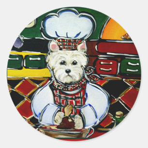 Sticker Rond Westie Chef