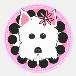 Sticker Rond Westie Girl