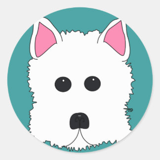 Sticker Rond Westie Portrait