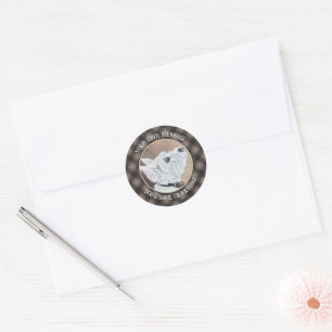 Sticker Rond Westie Recherche vers le profil B