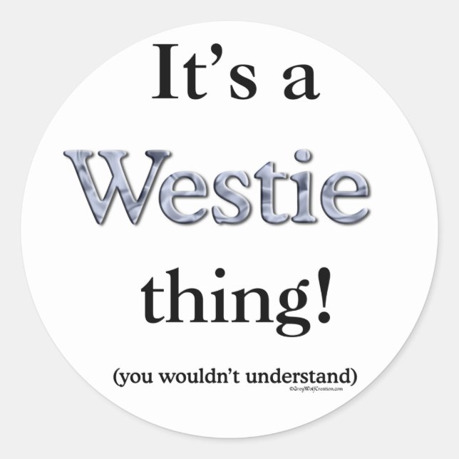 Sticker Rond Westie Thing (Devant)