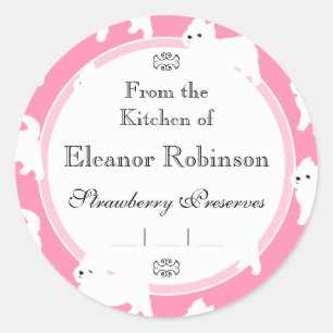 Sticker Rond Westies West Highland Terrier Motif rose