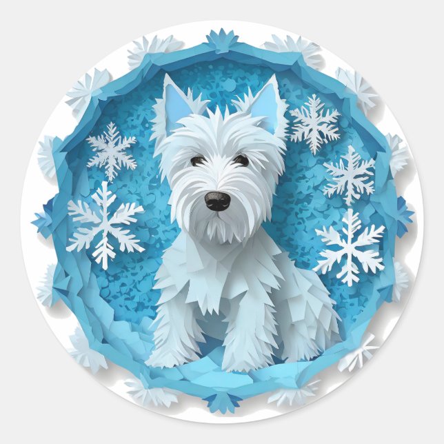Sticker Rond Westin dans un cercle de flocon de neige (Devant)