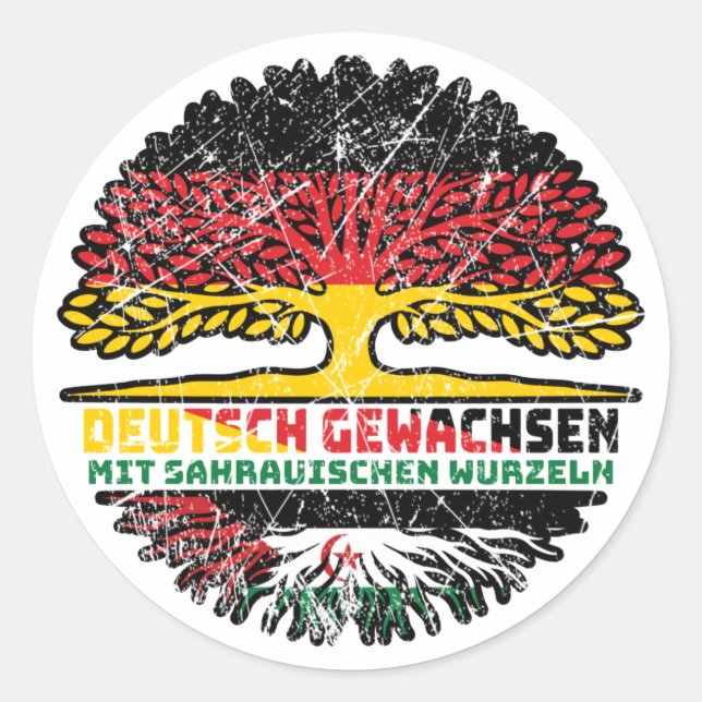Sticker Rond Westsahara Sahaurisch Deutsch Deutschland Baum (Devant)