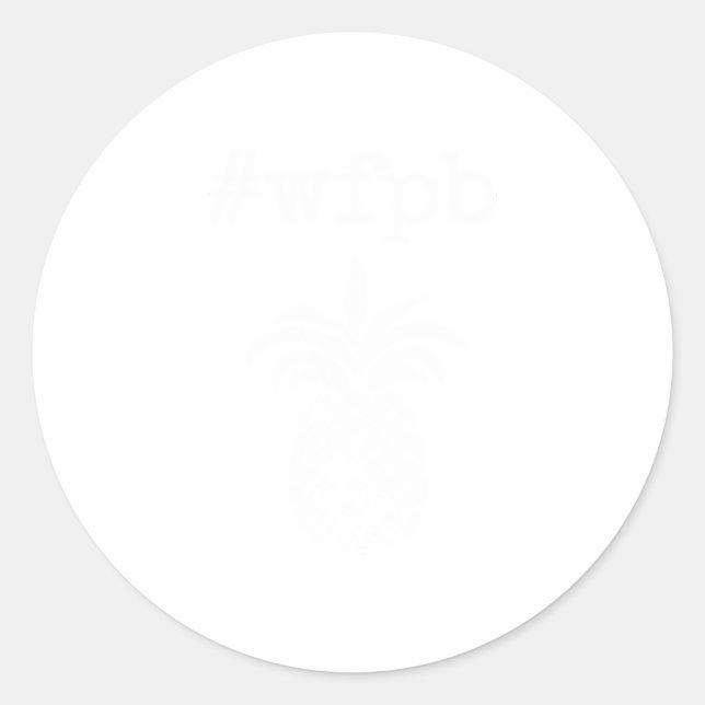 Sticker Rond wfpb Plante alimentaire complèteAnanas blanc à bas (Devant)