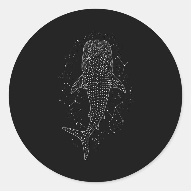 Sticker Rond Whale Shark Constellation Marine Life For Animal L (Devant)