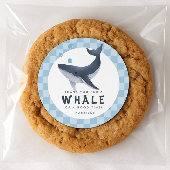 Sticker Rond Whale Under The Sea Ocean Thank You Favor (Créateur téléchargé)