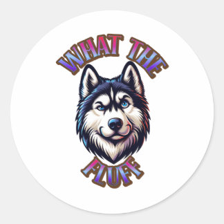 Sticker Rond What The Fluff Paw Print Magnet