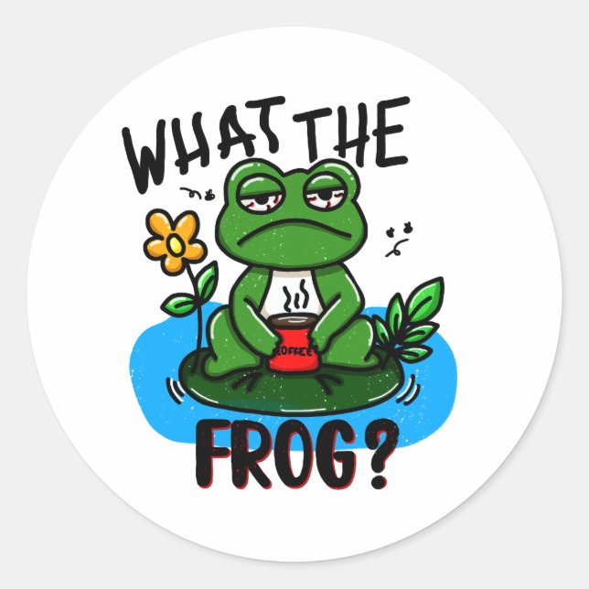 Sticker Rond What the frog? (Devant)