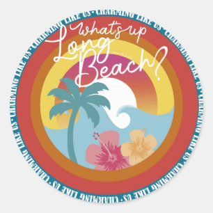 Sticker Rond What's Up Long Beach - AC