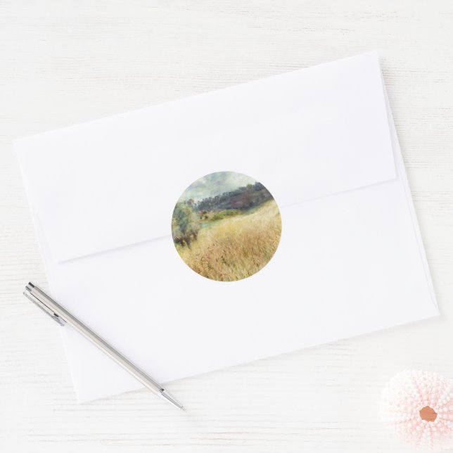 Sticker Rond Wheatfield par Auguste Renoir (Enveloppe)