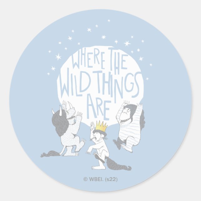 Sticker Rond Where The Wild Things Are | Moon & Stars (Devant)