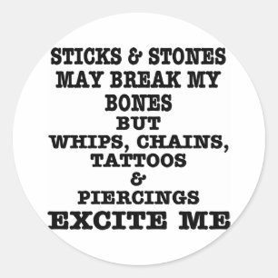 Sticker Rond Whid Chains Tatouages & Piercings Excitez-Moi