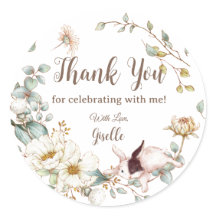 Whimsical Boho Chic Lapin Lapin Botanique Floral