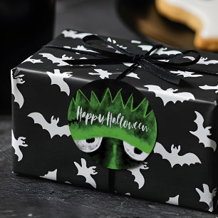 Sticker Rond Whimsical Frankenstein Monster Happy Halloween