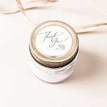 Sticker Rond Whimsical Minimal Script Merci Mariage Faveur<br><div class="desc">Ce script minimaliste fantaisiste merci mariage faveur classique collant rond est parfait pour votre classique simple noir et blanc minimaliste mariage boho moderne. Le design se compose de calligraphie élégante, délicate et romantique écrite à la main et de typographie chic et formelle. Le look se marie bien avec n'importe quelle...</div>