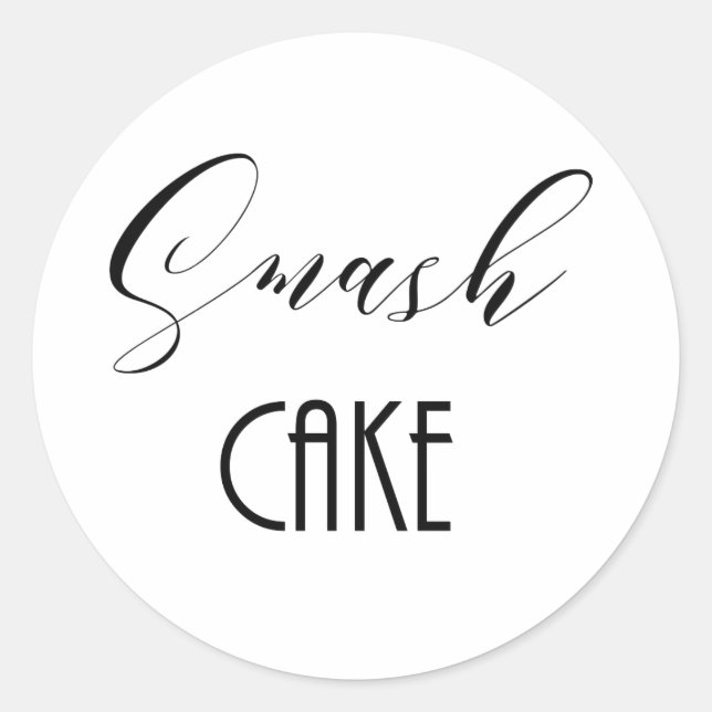 Sticker Rond Whimsical "Smash Cake" (Devant)
