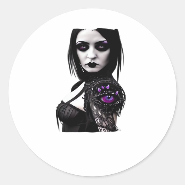 Sticker Rond Whimsigoth Classic Design Pour Halloween (Devant)
