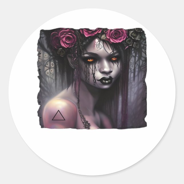 Sticker Rond Whimsigoth Classic Funny (Devant)