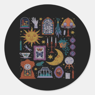 Sticker Rond Whimsigoth Classic - Romance gothique Autumn Aesth