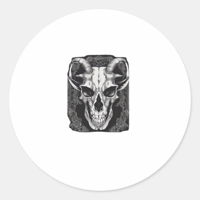 Sticker Rond Whimsigoth Crâne Gothique esthétique Design classi (Devant)