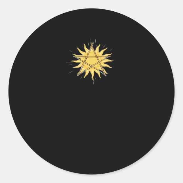 Sticker Rond Whimsigoth Pentagram Sun Classic (Devant)