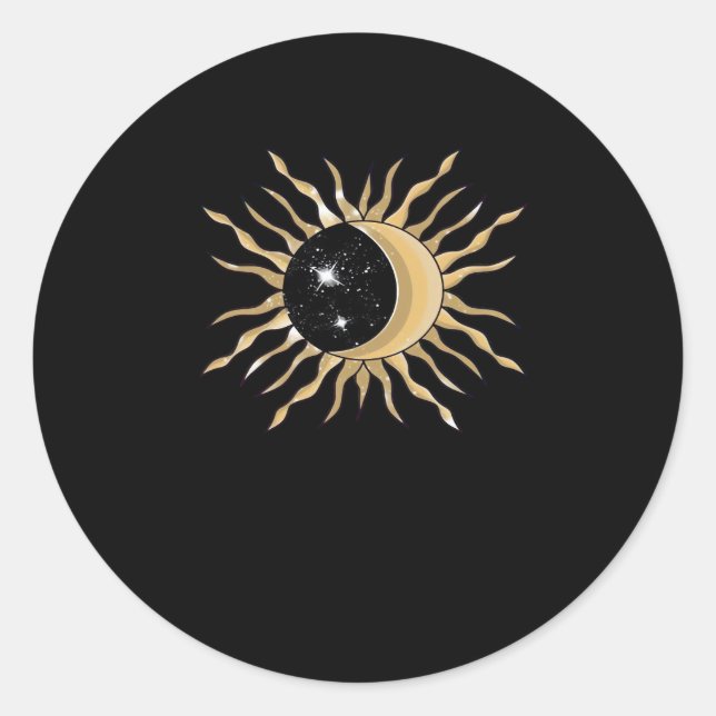 Sticker Rond Whimsigoth Sun Moon Space Classic (Devant)