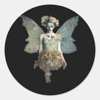 Sticker Rond Whimsigoth Zombie Fairy Old Timey Gothique Moody A