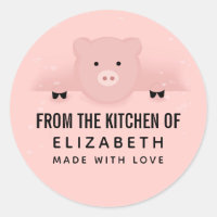Whimssical Pink Pig Cute Farm Animal Cuisine