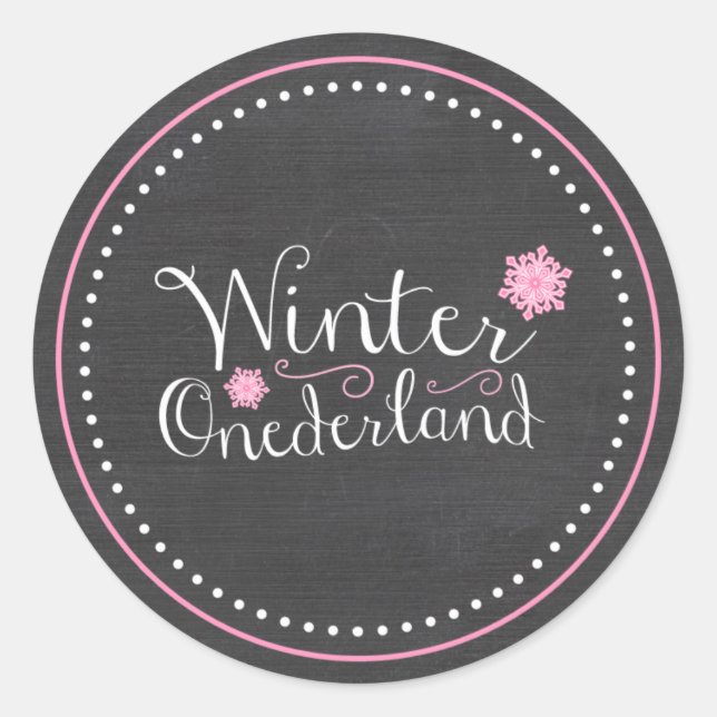 Sticker Rond Whimsski Winter Onederland 1er anniversaire (Devant)