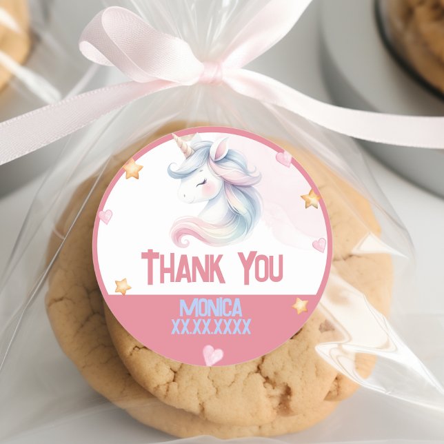 Sticker Rond Whimssmagic pastel unicorn anniversaire de enfant  (Créateur téléchargé)