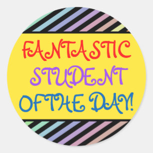 Sticker Rond Whimsy "FANTASTIQUE ÉTUDIANT DU JOUR !" Autocollan