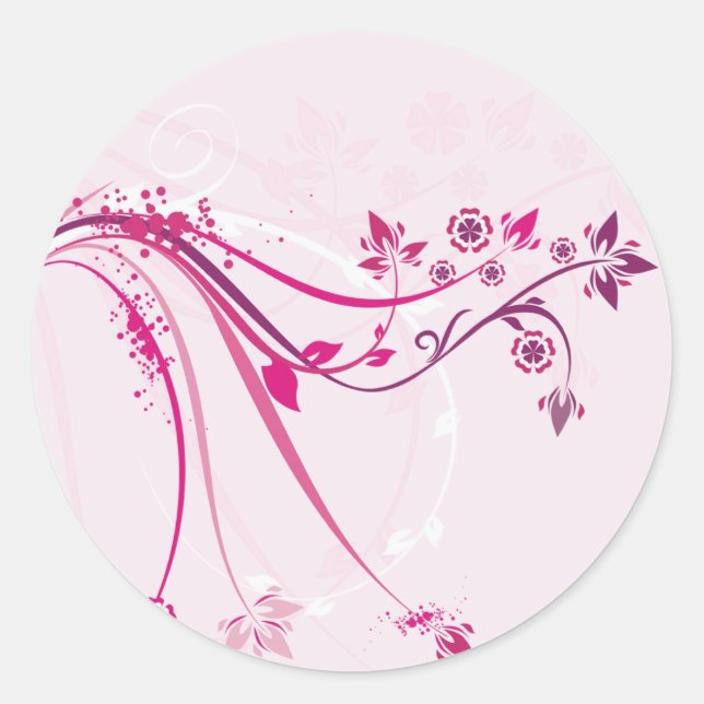 Sticker Rond Whimsy rose (Devant)