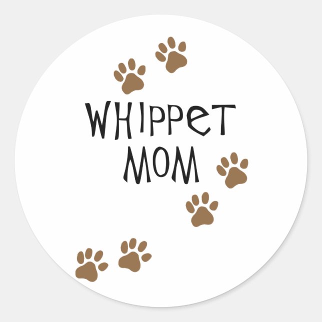 Sticker Rond Whippet Maman pour Whippet Dog Moms (Devant)
