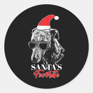 Sticker Rond Whippet Santas Favori Funny Christmas