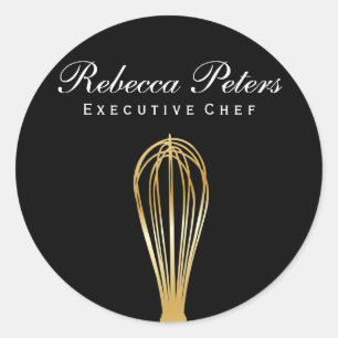 Sticker Rond Whisk (or)   Maître culinaire