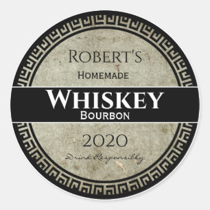 Sticker Rond Whiskey fait maison ronde personnalisée