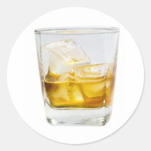 Sticker Rond Whiskey sur les roches