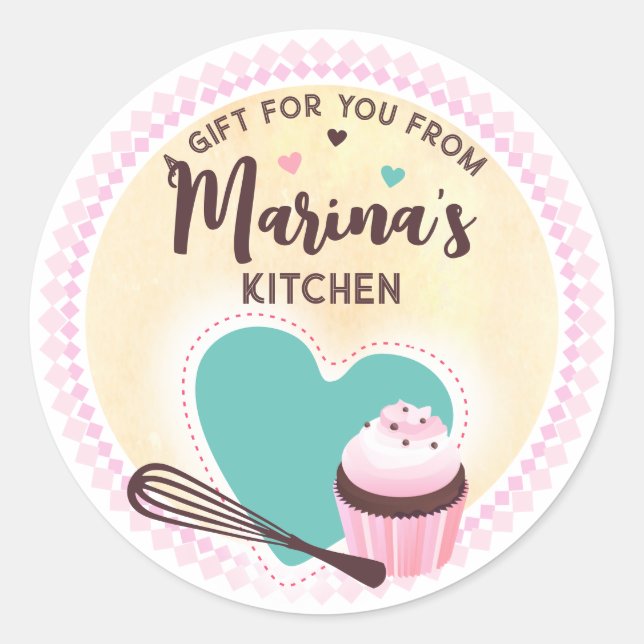Sticker Rond whisky de coeur cupcake boulangerie pâtisserie che (Devant)