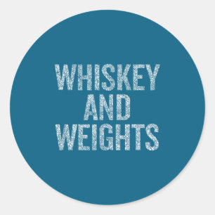 Sticker Rond Whisky Et Haltères Sans Glucides Citation De Gym D