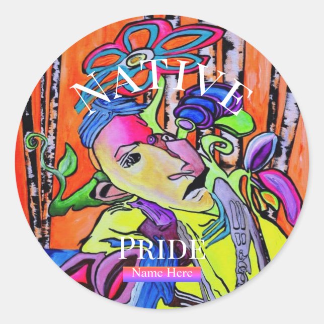 Sticker Rond Whisper of Colors Native Pride Customizable  (Devant)