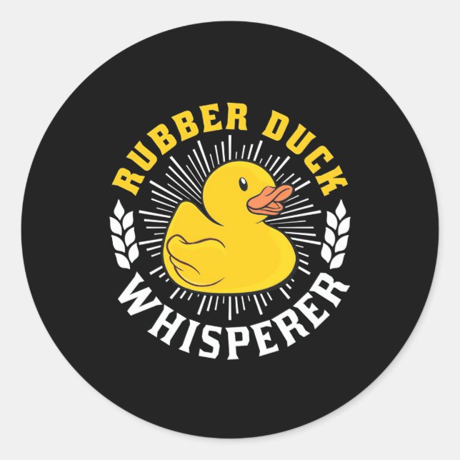 Sticker Rond Whisperer de canard en caoutchouc (Devant)