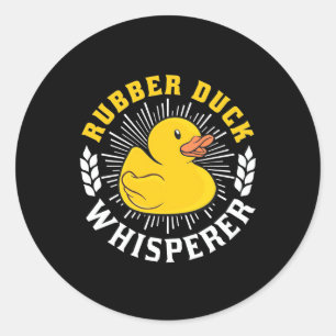 Sticker Rond Whisperer de canard en caoutchouc