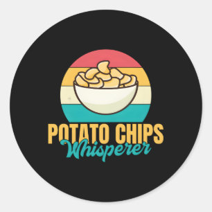 Sticker Rond Whisperer de chips de pommes de terre
