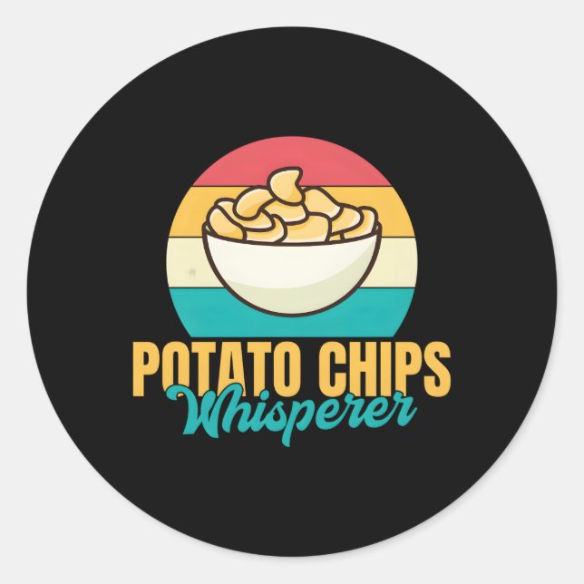 Sticker Rond Whisperer de chips de pommes de terre (Devant)