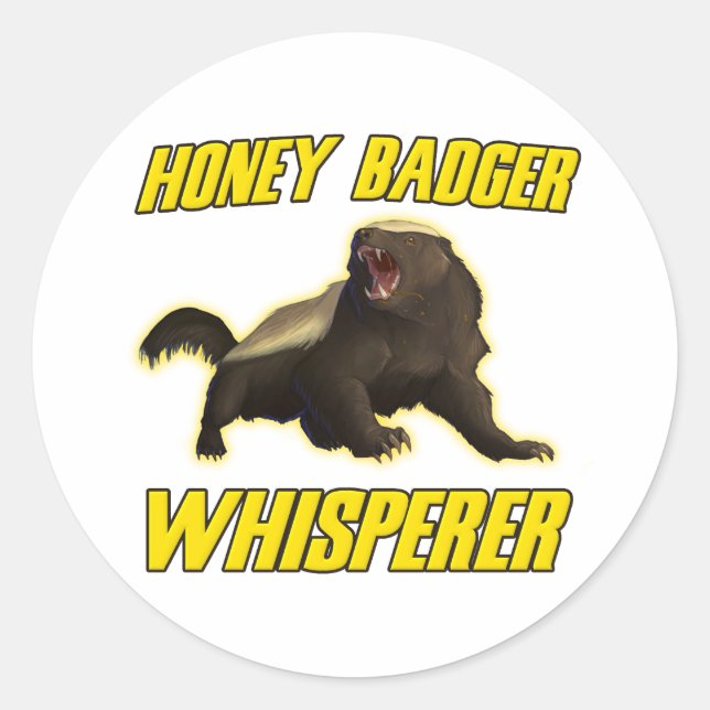 Sticker Rond Whisperer Honey Badger (Devant)