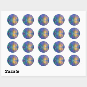 Sticker Rond Whisperpering Woods, mystique et apaisant,