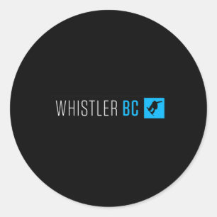 Sticker Rond Whistler Colombie-Britannique Type de boîte à snow